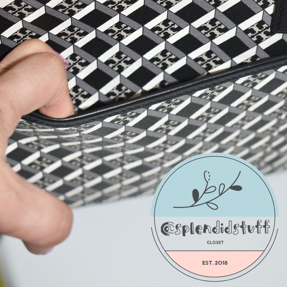 TORY BURCH Crossbody/ Tote Bag Geo Logo Zip Closure - Picture 13 of 14